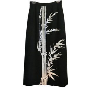 Alfred Shaheen Vintage 60s Maxi Skirt Blk White